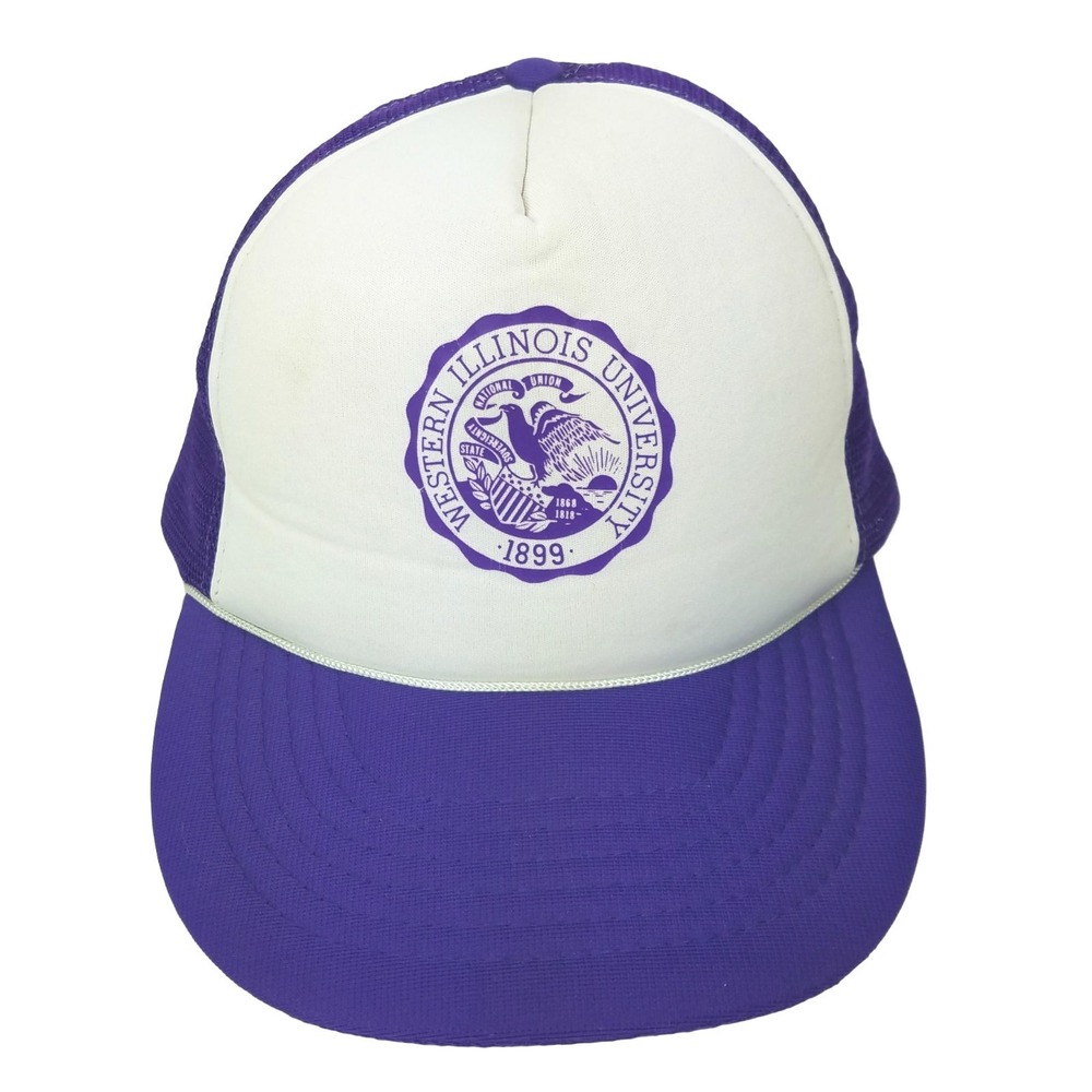 Western Illinois University Trucker Hat Purple WIU Leathernecks Vintage Snapback